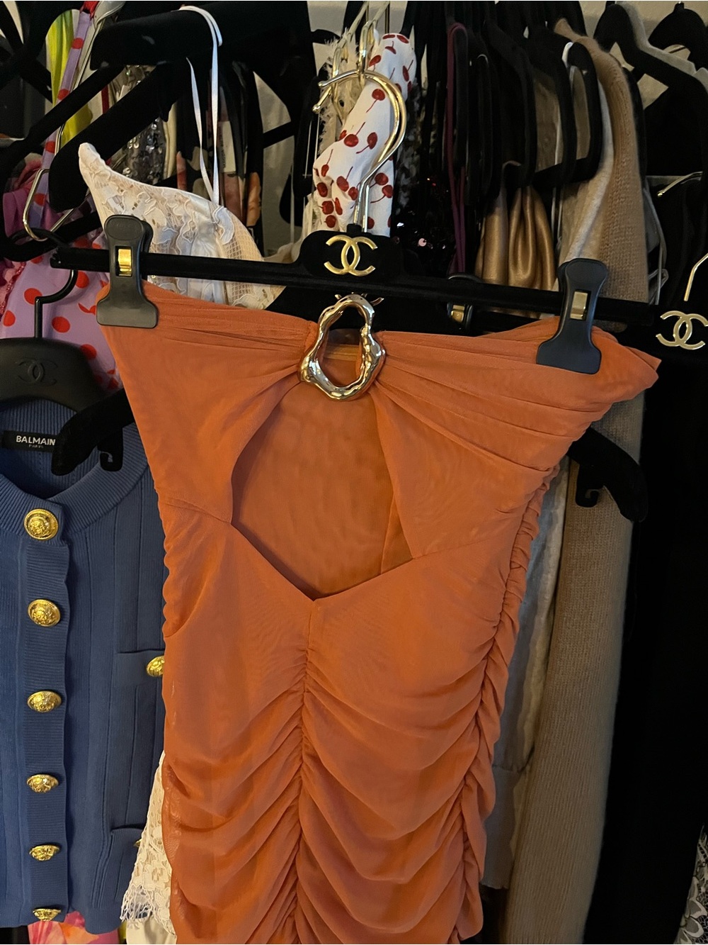 OH POLLY π strapless ( Gorgeous) burnt orange Summer Dress NWT size 2 ππ - Picture 3 of 6